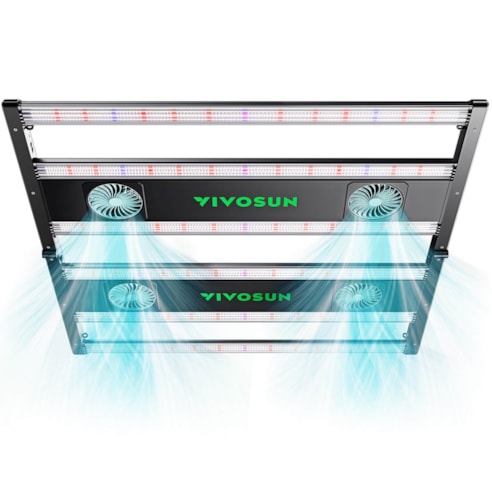 AeroLight 550W LED Grow Light, Indoor Plant Light Bars with Circulation Fan for Grow Tent Cooling Ventilation, Tunable Full Spectrum, Support App Control, GrowHub Compatible, 4x4ft Coverage