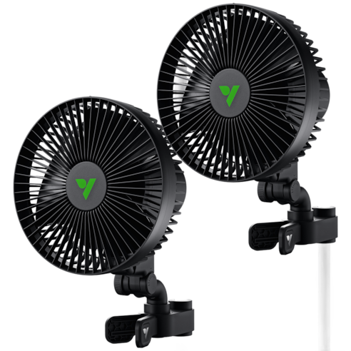 AeroWave A6 Clip Fan für Growzelte, 15 cm automatisch oszillierender Ventilator mit AC-Motor, 2er-Pack