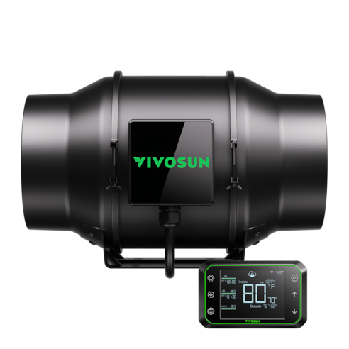 AeroZesh G6 Rohrventilator 15 cm mit E42A WLAN-Controller für Temperatur und Feuchtigkeit, PWM-gesteuerter EC-Ventilator für Growbox-Belüftung