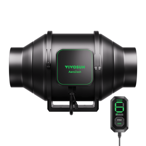 AeroZesh S4 Inline Fan 4″ with E12 Speed Controller, PWM-Controlled EC Fan for Grow Tent Ventilation