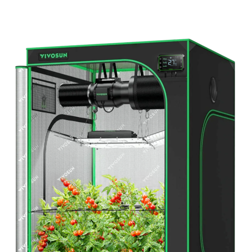 CLEARANCE | Smart Grow Tent Kit GIY-SGS-44 4x4, 4-Plant Complete System, with WiFi E42A+ Controller, 2x 200W AeroLight Wing SE LED Grow Light, and 6-inch AeroZesh G6 Ventilation Combo