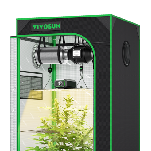 Starter Grow Tent Kit, 2 × 2ft 1-Plant System, WiFi-Controlled Grow System with Full Spectrum LED Grow Light, Automatic Ventilation, GrowHub Outlet A22 with Temperature and Humidity Sensor