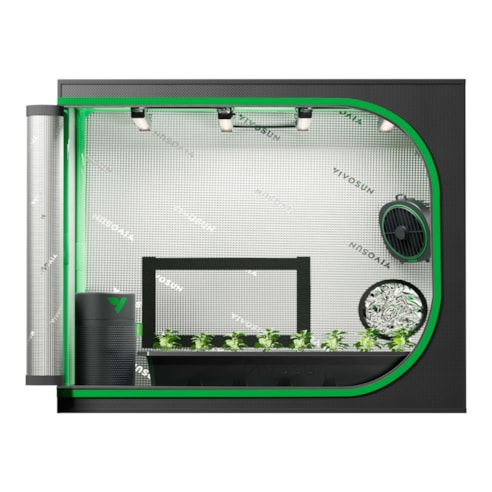 Clone Tent Kit 24" x 16" x 20", with T5 Full-Spectrum Grow Light, Seed Starter Tray, Heat Mat, AeroStream U075 Humidifier, and AeroWave D4 Clip Fan, for Indoor Plant Germination, Cloning