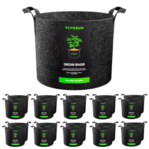 20-Pack 5 Gallon Grow Bags, Heavy Duty Thickened Nonwoven Fabric Pots with Handles for Flowers Fruits and Vegetables Black