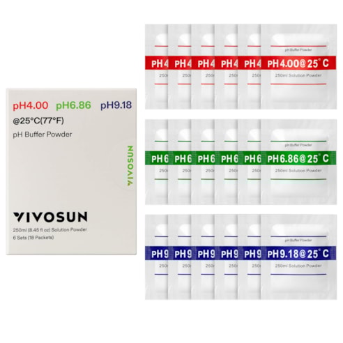 18-Pack pH Meter Buffer Solution Powder, pH 6.86/4.00/9.18, pH Buffer Powder for Precise and Easy pH Tester Calibration