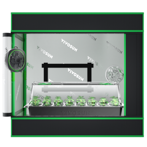 Clone Tent Kit 20″x14″x21″, with Seed Starter Tray, Heat Mat, AeroWave D4 Clip Fan, and Rockwool Cubes