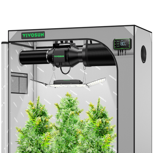 Smart Grow Tent Kit GIY-SGS-G42 2x4, 2-Plant Complete System, with WiFi E42A Controller, 200W AeroLight Wing SE LED Grow Light, and 4-inch AeroZesh G4 Ventilation Combo