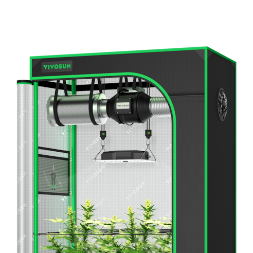 Standard Grow Tent Kit GIY-32 2x3, 2-Plant Complete System, with 100W VS1000 LED Grow Light, and 4-inch Ventilation Combo