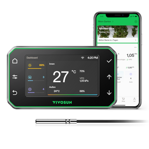 GrowHub Controller E42A+, Smart WLAN-Controller für Growzelte Umgebungssteuerung von Temperatur, Luftfeuchtigkeits, VPD, Timer, Zyklen und Zeitplansteuerung, Kühlung