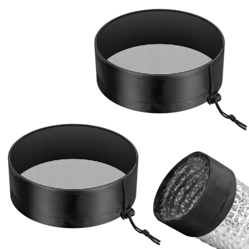 8" Grow Tent Duct Filter Vent Cover w/ Elastic Band and Fixed Buckle, 2 Pcs