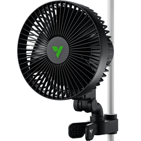 AeroWave A6 Grow Tent Clip Fan, 6" Auto Oscillating Fan with AC Motor, for Hydroponic Ventilation, Black, 1-Pack