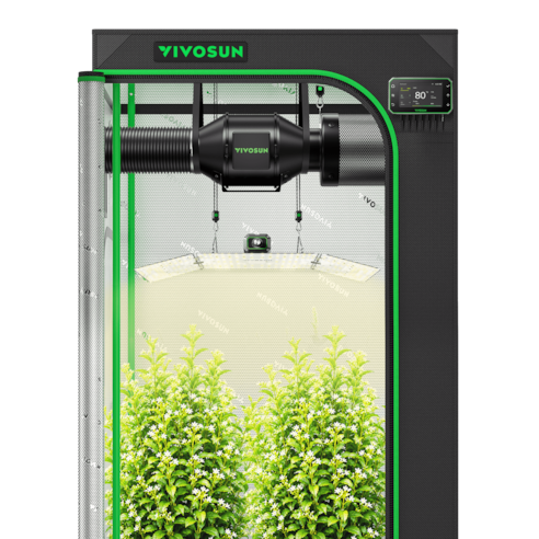 Smart Grow Tent Kit 3x3 ft, E42A+ Smart Controller, 200W Full-Spectrum LED Grow Light & Ventilation Automation System, 1680D Mylar Tent 36"x36"x72"