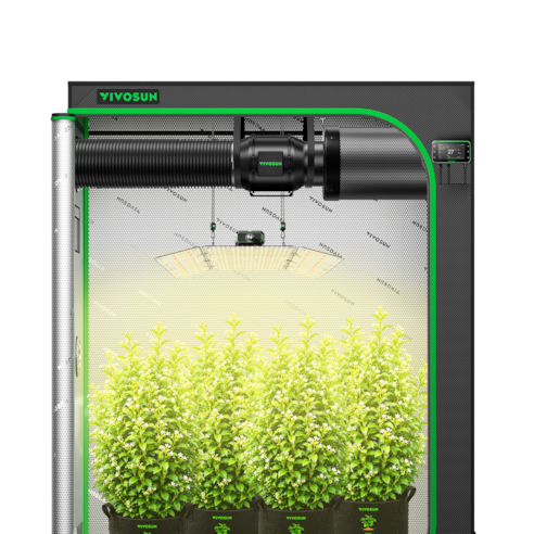 Kit de carpa de cultivo inteligente de 150 x 80 x 200 cm, sistema completo para 3 plantas, con controlador WiFi E42A+, LumaLight 400W LED Grow Light, de 6 pulgadas AeroZesh Combinación de ventilación G6