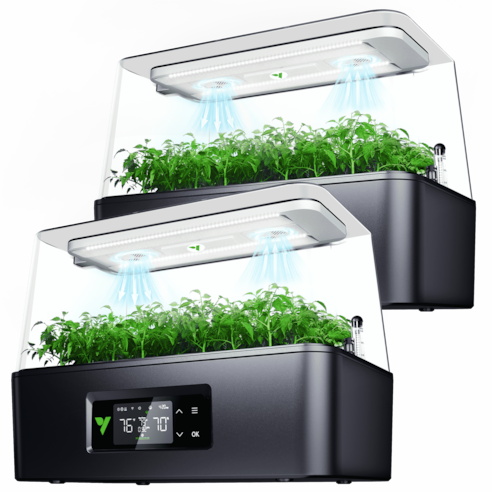 VSeed Smart Seedling Box, Indoor Seed Starting & Cloning System with Ebb & Flow Irrigation, 2 Pack