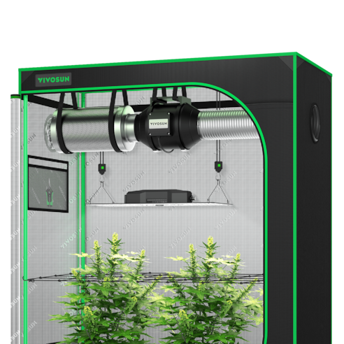 Standard Grow Tent Kit GIY-42 2x4, 2-Plant Complete System, with 200W VS2000 LED Grow Light, and 4-inch Ventilation Combo