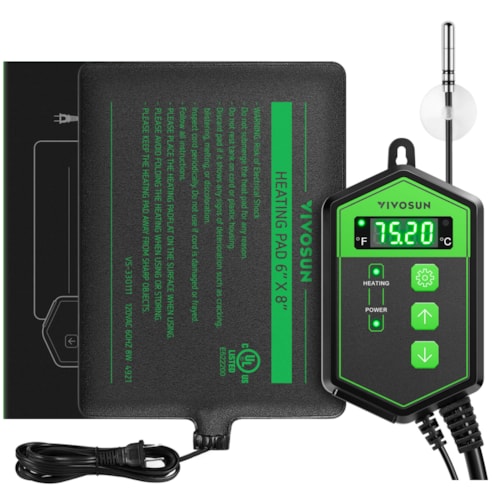 6 x 8 Inch Reptile Heat Mat and Digital Thermostat Combo