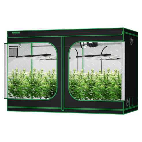 Standard Grow Tent Kit GIY-105 5x10, 12-Plant Complete System, with 2x 645W VSFL6450 LED Grow Light, and 8-inch Ventilation Combo