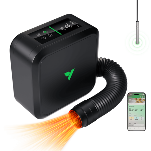 AeroFlux Smart Grow Tent Heater with VPD Control, 700W PTC Heating, Plant Heater with 5 Power Levels, App Control, Overheat & Tip-Over Protection