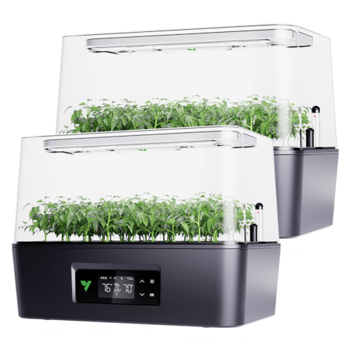 VSeed Smart Seedling Box, Indoor Seed Starting & Cloning System with Ebb & Flow Irrigation, 2 Pack