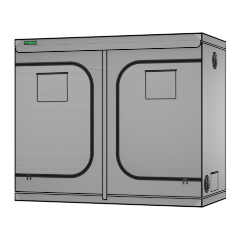 Gray Grow Tent 4x8 G848, 8-16 Plants Use, High Reflective Mylar, 48″ x 96″ x 80″, For Indoor Plants Growing