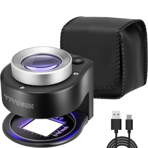 30X Rechargeable Loupe Magnifier with Optical Glass Lens and Lights