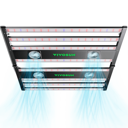 AeroLight 850W LED Grow Light, Indoor Plant Light Bars with Circulation Fan for Grow Tent Cooling Ventilation, Tunable Full Spectrum, Support App Control, GrowHub Compatible, 5x5ft Coverage