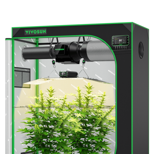 Smart Grow Tent Kit, 4 × 2ft 2-Plant System, WiFi-Integrated Automatic Grow System with Full Spectrum LED Grow Light, Efficient Ventilation System with GrowHub E42A+ Controller