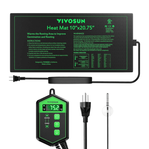 10″x20.75″ Seedling Heat Mat and Digital Thermostat Combo Set MET Standard