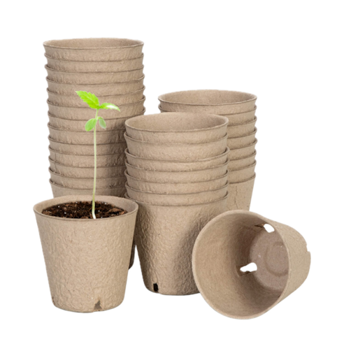 Peat Pots, 30 Packs 3.15-Inch Seed Starting Pots with Drainage Holes