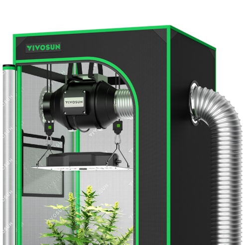 Standard Grow Tent Kit GIY-22 2x2, 1-Plant Complete System, with 100W VS1000 LED Grow Light, and 4-inch Ventilation Combo