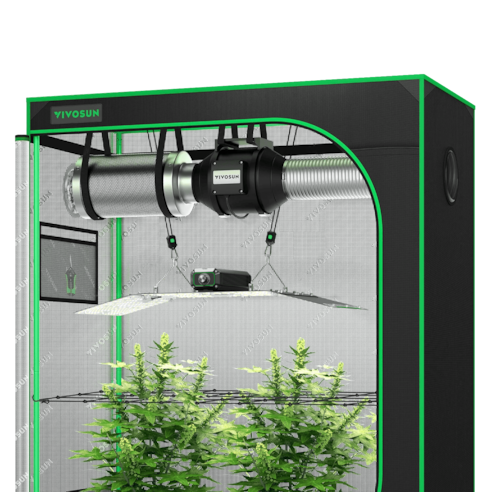 Standard Grow Tent Kit GIY-42 2x4, 2-Plant Complete System, with VSL-LL200 Lumalight LED Grow Light, and 4-inch Ventilation Combo