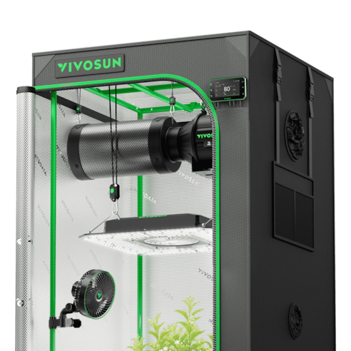 Smart Grow Tent Kit PRO 2.3x2.3 Indoor Grow System with 2-in-1 Tunable Spectrum LED Light, Smart GrowHub Automation, Efficient Ventilation & 360° Airflow, 2000D Mylar Tent 28"x28"x63"