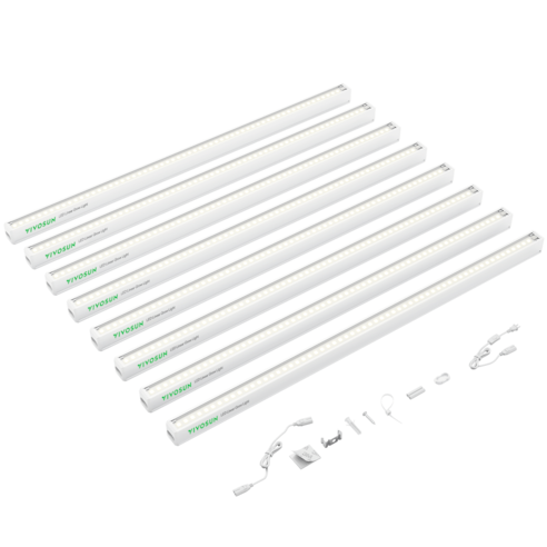 T5 Linear Grow Lights, 5000K Full Spectrum LED Grow Lights for Indoor Plants, SGS Compatible, 15W/Bar, 2ft, 8-Pack