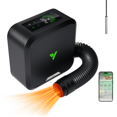 AeroFlux W70 PTC Grow Tent Heater with Thermostat, App & VPD Monitoring for Indoor Grow Tent Climate Control