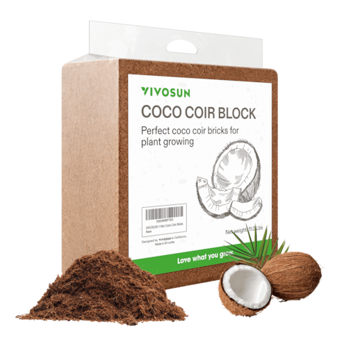 Coco Coir Brick, 11lbs 100% Natural Organic Compressed Coconut Coir Fiber with Low EC