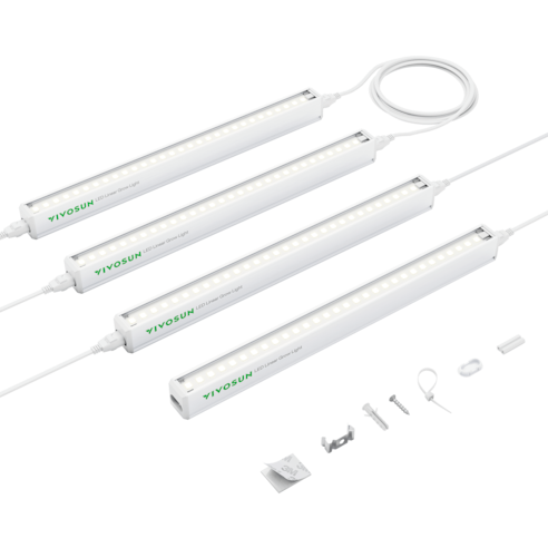 T5 Linear Grow Lights, 5000K Full Spectrum LED Grow Lights for Indoor Plants, SGS Compatible, 6W/Bar, 1ft, 4-Pack