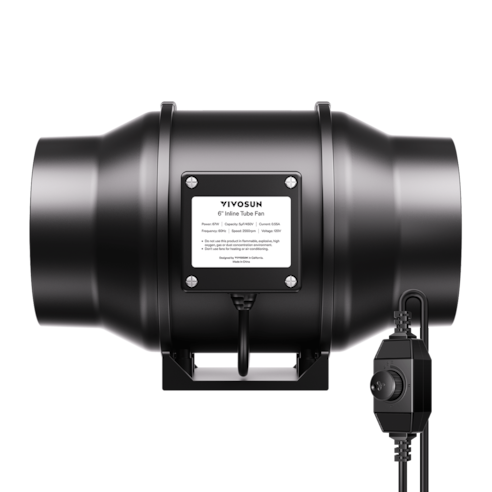 R6 Inline Fan 6″, with Variable Speed Controller for Grow Tent Ventilation