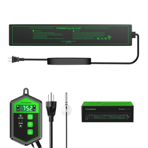 Seedling Heat Mat Digital Thermostat Combo 3″ x 20″