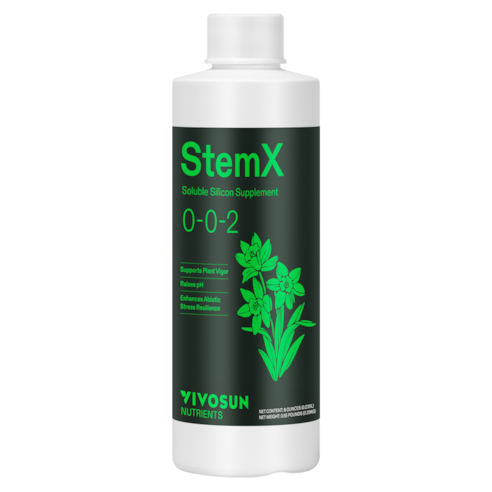 StemX (0-0-2) Silica for Plants, Soluble Silicon Plant Supplement Fertilizer, Liquid Nutrient Solution for Strong Stems, Healthy Leaves, Boost Plant Resilience & pH Balance, 8 oz