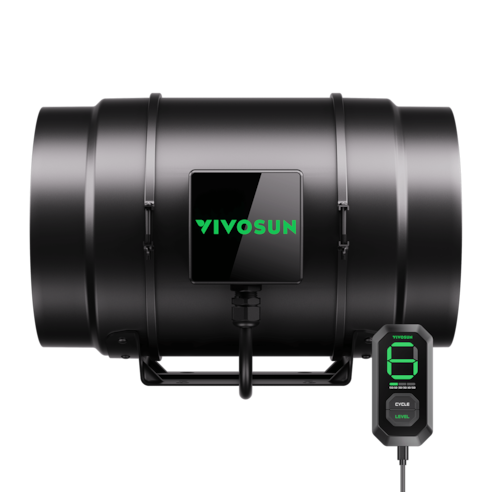 AeroZesh G8 Rohrventilator 20 cm mit E12-Drehzahlregler, PWM-gesteuerter EC-Ventilator für Growbox-Belüftung