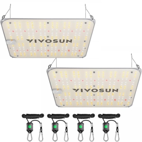 2-er Pack VS1000E Vollspektrum LED Grow Light Lichtpanel 100W, Hoher PPFD & Geringe Wärmeentwicklung, 60x60 cm Abdeckfläche