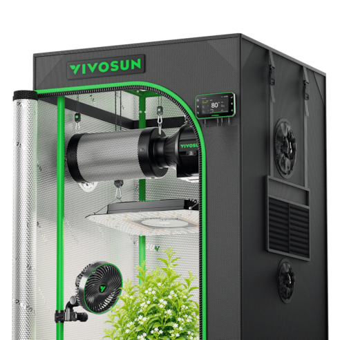 Smart Grow Tent Kit PRO 2x2 Indoor Grow System with 2-in-1 Tunable Spectrum LED Light, Smart GrowHub Automation, Efficient Ventilation & 360° Airflow, 2000D Mylar Tent 24"x24"x48"