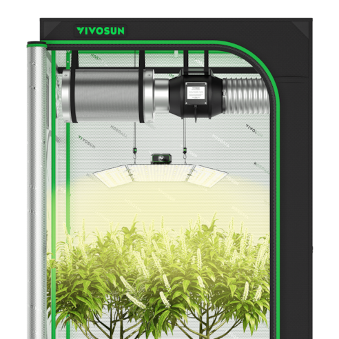 Complete Grow Tent Kit 4x4 Indoor Grow System with GrowHub WiFi Controller, Efficient Ventilation & Full-Spectrum LED Grow Light, 1680D Mylar Lightproof Tent 48"x48"x80"