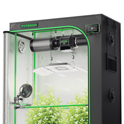 Smart Grow Tent Kit PRO 4x2 Indoor Grow System with 2-in-1 Tunable Spectrum LED Light, Smart GrowHub Automation, Efficient Ventilation & 360° Airflow, 2000D Mylar Tent 48"x24"x72"