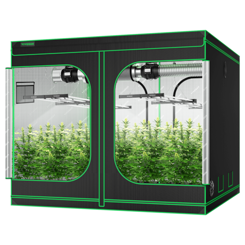 Standard Grow Tent Kit GIY-88 8x8, 16-Plant Complete System, with 4x 430W VSFL4300 LED Grow Light, and 2x 8-inch Ventilation Combo