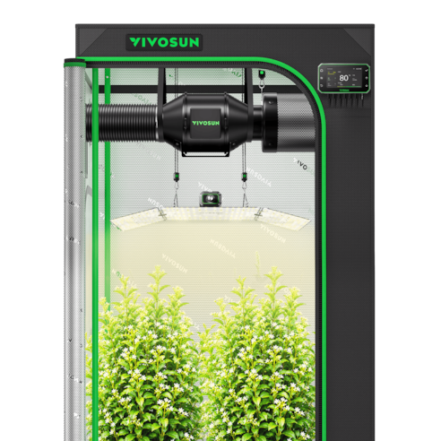 Smart Grow Tent Kit 3x3 ft, E42A+ Smart Controller, 200W Full-Spectrum LED Grow Light & Ventilation Automation System, 1680D Mylar Tent 36"x36"x72"