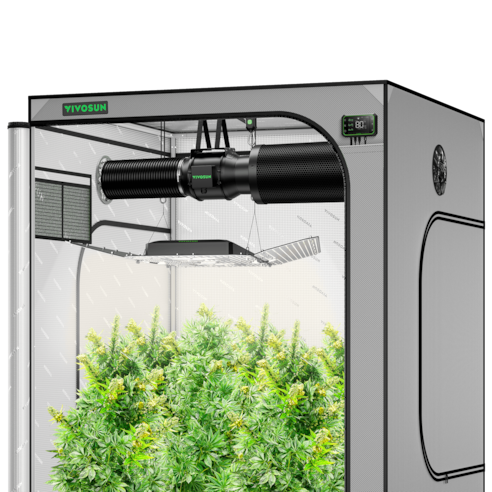 Smart Grow Tent Kit GIY-SGS-G55 5x5, 6-Plant Complete System, with WiFi E42A Controller, 400W AeroLight Wing SE LED Grow Light, and 6-inch AeroZesh G6 Ventilation Combo