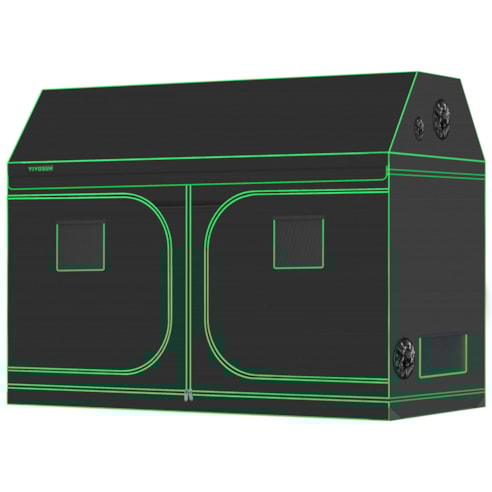 Roof Grow Tent 4x8 R846, 8-16 Plants Use, with Sloping Roof, 48″ x 96″ x 72″, For Indoor Plants Growing