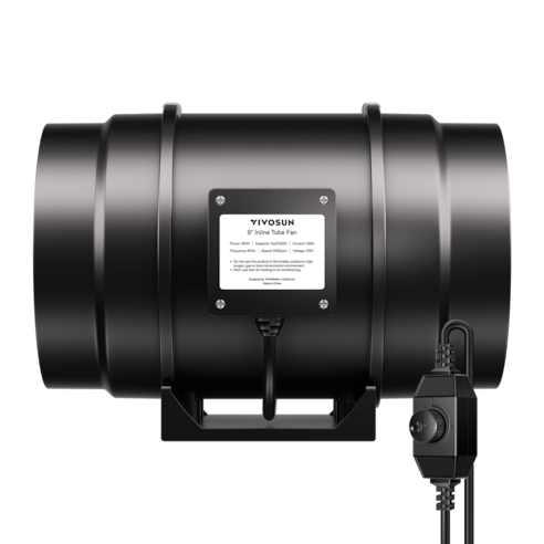 R8 Inline Fan 8″, with Variable Speed Controller for Grow Tent Ventilation