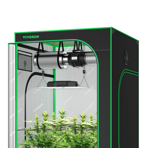 Standard Grow Tent Kit GIY-44 4x4, 4-Plant Complete System, with 400W VS4000 LED Grow Light, and 6-inch Ventilation Combo